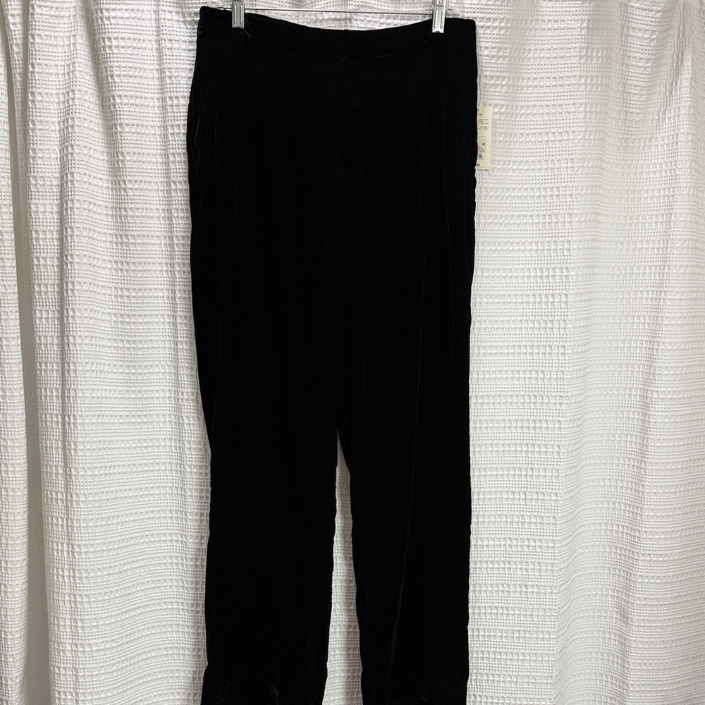 NEW Black Velvet Pants SZ 10 straight holiday party‎ dark academia work party